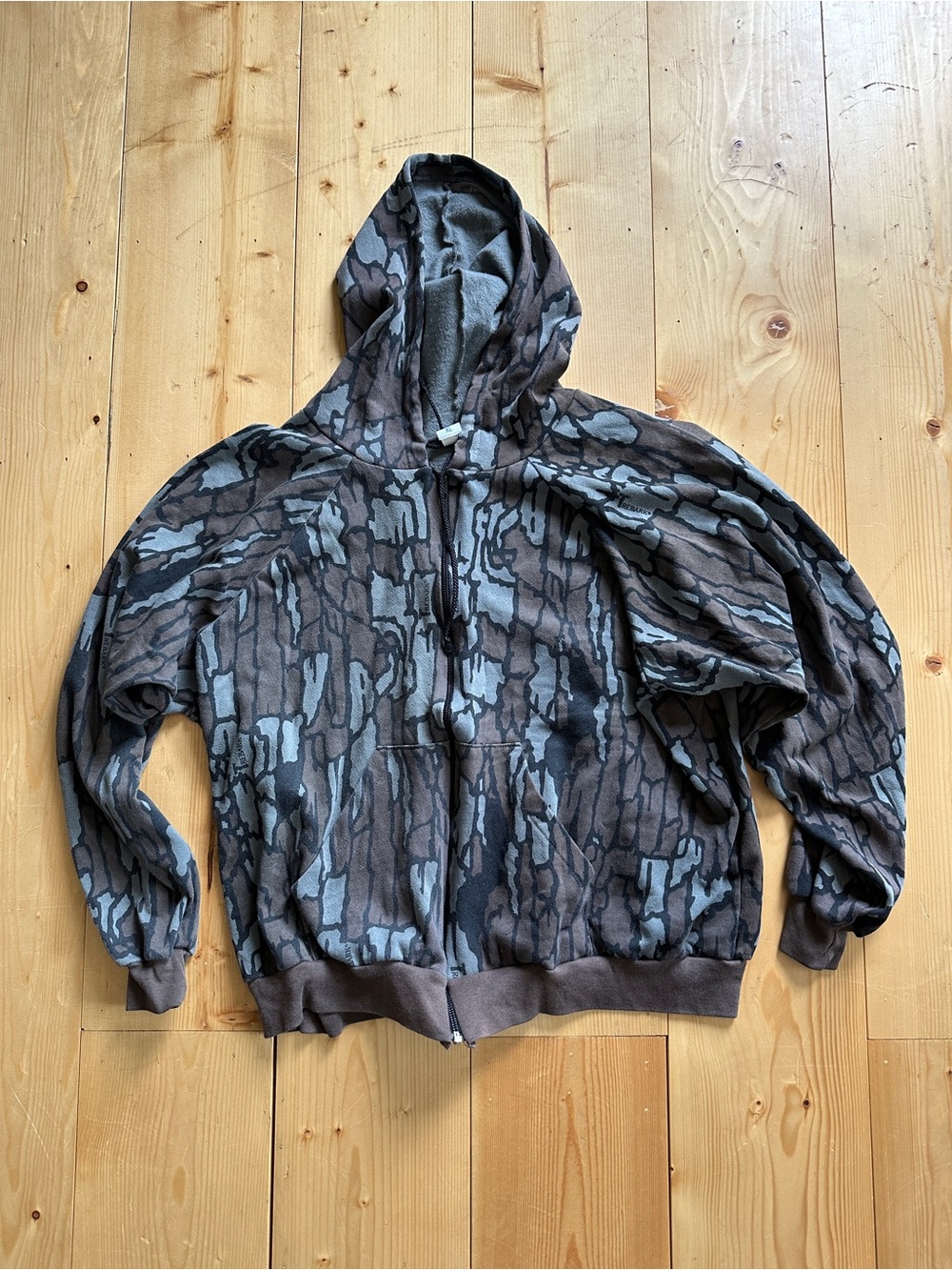 Vintage Trebark Camouflage Zip-Up Hoodie